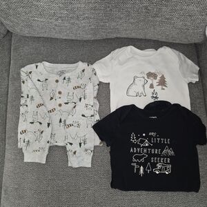 Carter's Black, White, and Gray Bodysuits Set